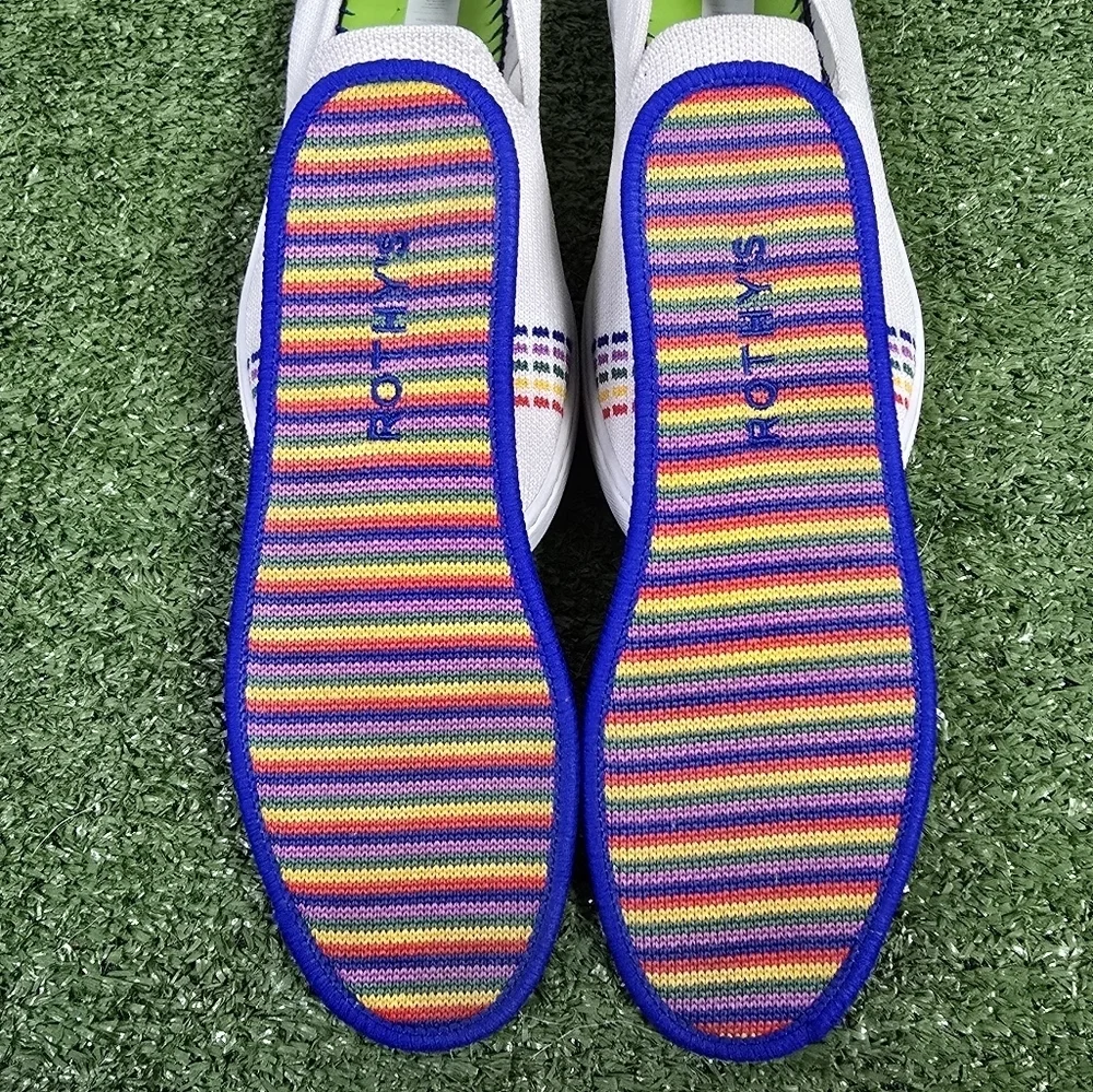 ROTHY'S | KIDS STRETCH KNIT CANVAS RAINBOW SLIP-ON SHOES